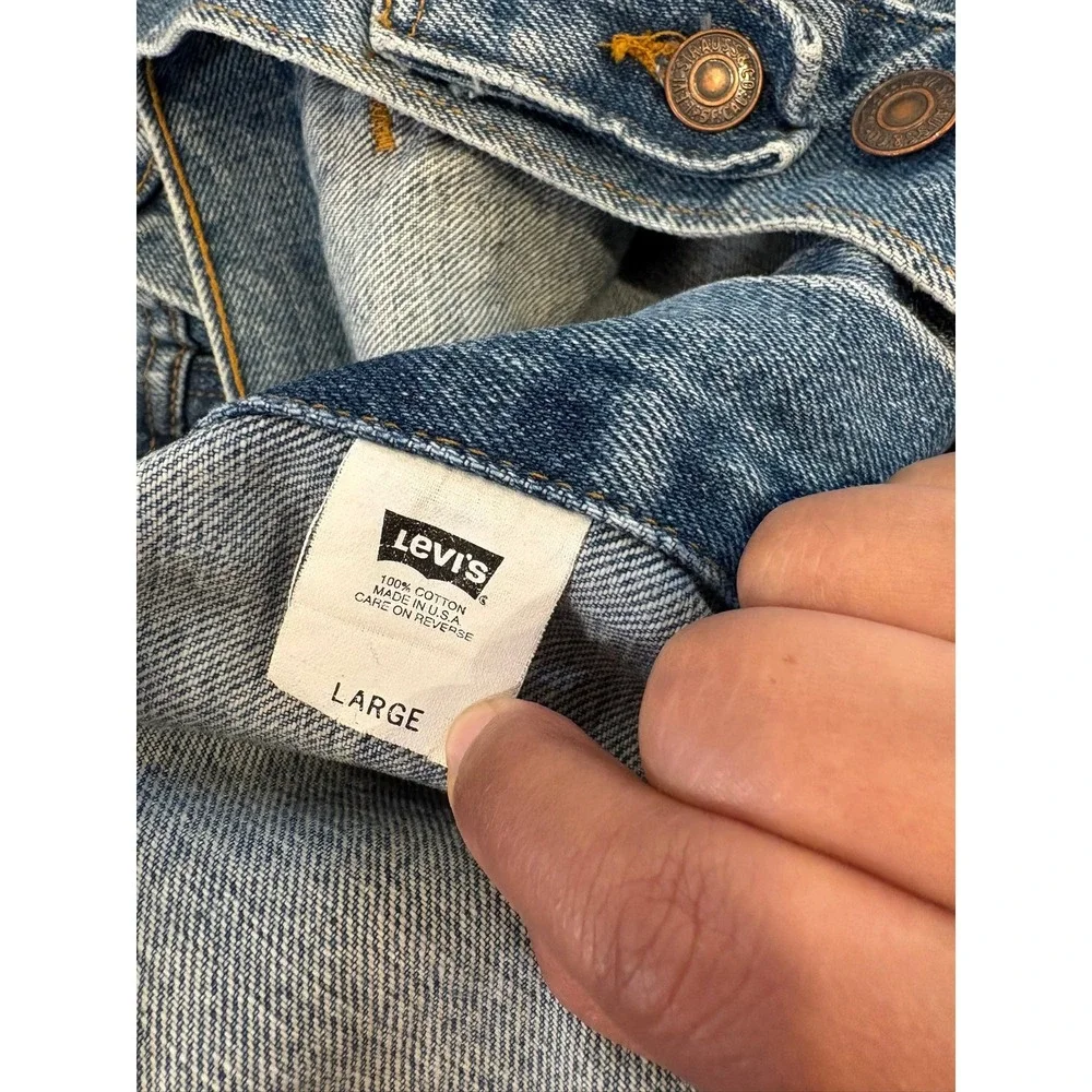 Vintage 90s Levi's 70507 Type III Trucker Jacket USA Made Large Denim Blue Faded - Picture 5 of 16